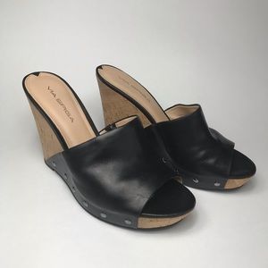 Via Spiga black platform mule. 8.5